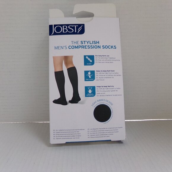 NWT New Medical Compression Stockings Large Tall 15-20mm Black Jobst Knee CT Men - Picture 5 of 11